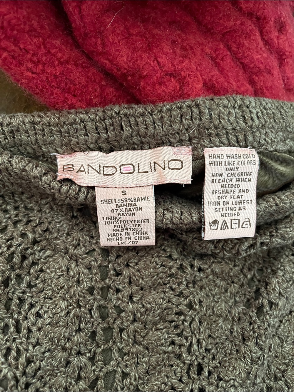 Bandolino Brown Crochet Midi Skirt - Picture 2 of 4